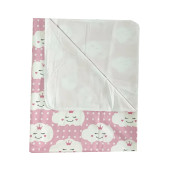 Set 3 piese pat 160x80 cm cu cearsaf paturica si perna Norisori zambareti roz