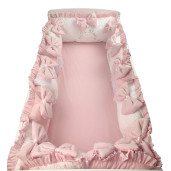 Lenjeria cu aparatori pat 120x60 cm din 13 pernute Roz pal LUX by Deseda 