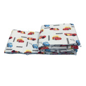 Set aparatori laterale pufoase h35 pat 120x60 cm cars pe alb
