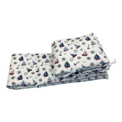 Set aparatori laterale pufoase h35 pat 120x60 cm barcute pe alb