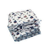 Set aparatori laterale pufoase h35 pat 120x60 cm barcute pe alb