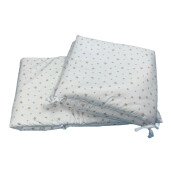 Set aparatori laterale pufoase h35 pat 120x60 cm Stelute bej pe alb