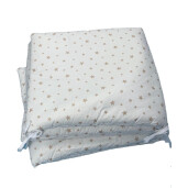 Set aparatori laterale pufoase h35 pat 120x60 cm Stelute bej pe alb