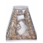 Lenjeria cu aparatori pat 140x70 cm din 13 pernute Bej LUX by Deseda 
