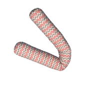 Perna cilindru 1,6m Deseda Zig Zag colorat