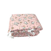 Set 4 aparatori laterale pufoase h35 pat 140x70 cm Deseda Pisici pe roz