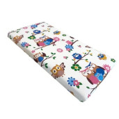 Cearsaf cu elastic pe colt cu imprimeu Bufnite maro-120*60 cm