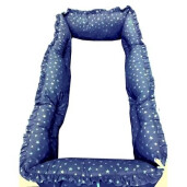 Lenjerie cu aparatori Super Groase Stelute bleumarin Deseda - 120*60 cm