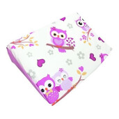 Set Personalizat antiregurgitare si pozitionare cu plan inclinat pentru bebelusi Deseda Bufnite violet 