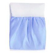 Cearsaf cu volanas pe 3 laturi si elastic pe colt, pentru saltea bebelusi 120x60 cm Deseda albastru