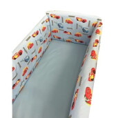 Lenjerie de patut bebelusi 140x70 cm cu aparatori Maxi Cars