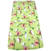 Lenjerie de patut bebelusi 120x60 cm 5 piese cu aparatori laterale pe burete CN Winnie the Pooh verde
