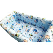 Aparatori laterale protectii pat 120x60 cm Deseda Maxi Ursi cu albine pe albastru