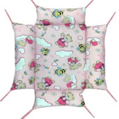 Reductor Personalizat Bebe Bed Nest cu paturica si pernuta antiplagiocefalie Deseda Ursi cu albine pe roz