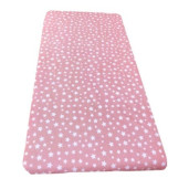 Cearsaf cu elastic pe colt cu imprimeu Stelute pe roz-120*60 cm