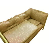Lenjerie cu aparatori Super Groase Stelute bej Deseda - 140*70 cm
