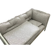 Lenjerie cu aparatori Super Groase Stelute gri Deseda - 120*60 cm