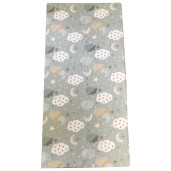 Set 3 piese paturica cu cearsaf si pernuta 120x60 cm Norisori cu luna gri
