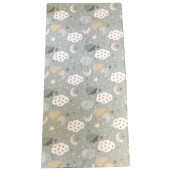 Set 3 piese paturica cu cearsaf si pernuta 160x80 cm Norisori gri cu luna