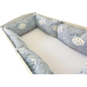 Set de 6 bucati Perne Lungi protectii laterale patut 140x70 cm Deseda Norisori albastrii