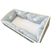 Set de 6 bucati Perne Lungi protectii laterale patut 140x70 cm Deseda Norisori albastrii