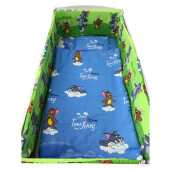 Lenjerie de patut bebelusi 5 piese cu aparatori laterale pe burete Tom CN - 120*60 cm