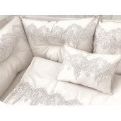 Set 6 aparatori pufoase pat 120x60 cm LUX by Deseda Alb