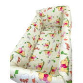 Lenjerie de pat bebelusi CN 120x60 cm cu aparatori Maxi Deseda Winnie pe galben